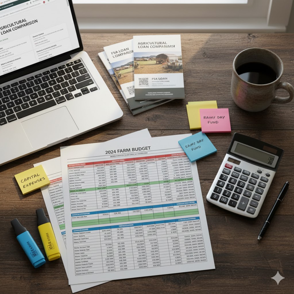 USDA FSA farm loan program comparison chart showing loan amounts, rates, and terms for different agricultural financing options